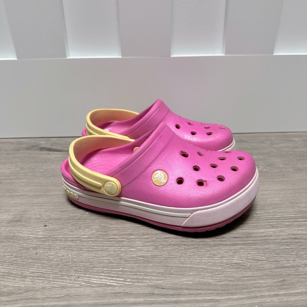 Pink & Yellow Youth Crocs